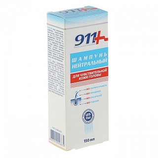 911Шампунь нейтрал д/чувств кожи головы 150мл (Твинс Тэк)
