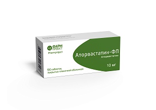 Аторвастатин-ФП таб п/пл/о 10мг N90 (Фармпроект)