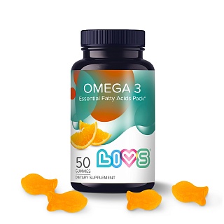 ЛИВС Комплекс омега к-т апельсин пастил жев N50 (Майя Фуд Индастрис)