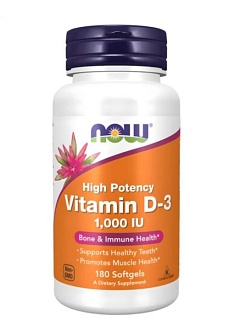 Нау Фудс Витамин Д3 1000МЕ капс N180 (Нау Фудс)