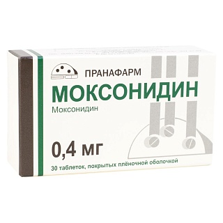 Моксонидин таб п/пл/о 0,4мг N30 (Пранафарм)