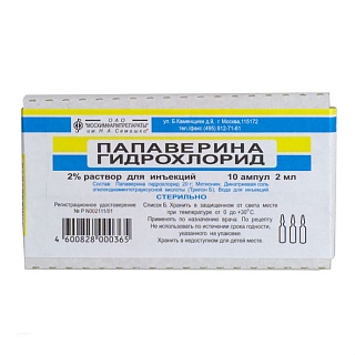 Папаверина г/хл амп 2% 2мл N10 (МХФП)